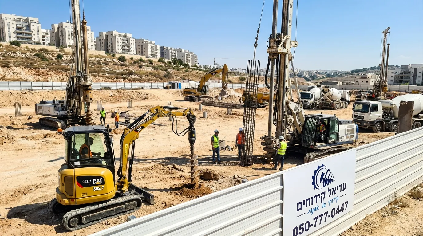קידוחי כלונסאות מקצועיים באתר בנייה